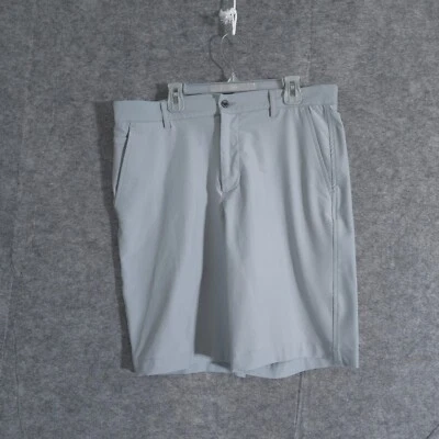 Dunning 高尔夫短裤男式 32 蓝色斜纹布平底休闲纯色性能学院风 — 第 1/4 张图片