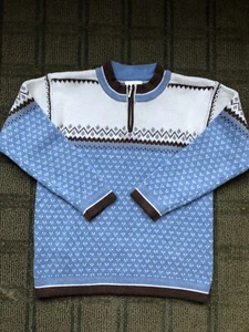 Hanna Andersson Nordic 1/4 Zip Sweater 120 6-7 Cotton - Picture 1 of 6