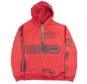 Ecko Unltd Men's True Red Black Logo Pullover Fleece Hoodie Long Sleeve EO32H732 - Picture 1 of 3
