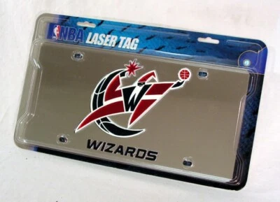 Washington Wizards NBA Logo Silver Mirror Look LASER License Plate - Image 1 of 4