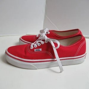 VANS Shoes Mens Sz 6.5 Racing Red True White Canvas Skater Beach Coastal Sneaker - Picture 1 of 12