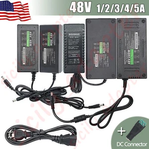 AC 110V To DC 48V 1/2/3/4/5A Transformer Power Supply Adapter For LED Strip CCTV - Picture 1 of 30
