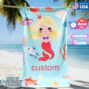 Personalized Custom Princess Beach Towels Luxury Bath Sheet Extra Large 30 x 60 - Picture 1 of 38