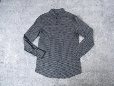 Perry Ellis Shirt Mens Small Slim Fit Dress Black Microdot Button up Long Sleeve - Image 1 of 4