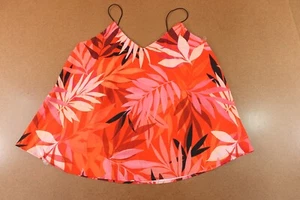 Zenobia Womens Size 3X Pink Palm Print Strappy V Neck Pullover Tank Top NWT - Picture 1 of 8