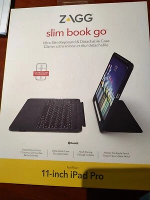 Funda tipo folio con teclado Book Go delgada ZAGG para iPad Pro (11 pulgadas 1ª generación) - negra Foto 1 de 4