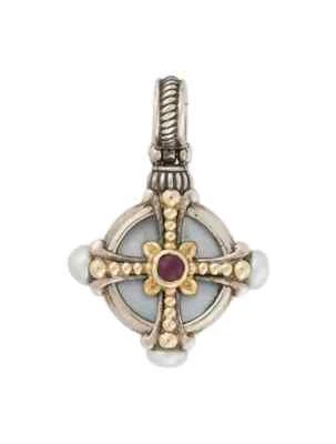 Raro KONSTANTINO 18K y Esterlina - Nácar, Perla y Rubí Colgante/Dije Foto 1 de 3