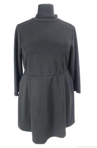 TORRID Women Skater Supper soft Mock Neck Dress Plus Size 3X Black 3/4 SLV 224P - Picture 1 of 7