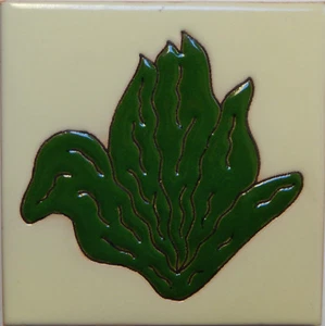 Mexican Tile Malibu Vegetable Santa Barbara Tiles Cuerda Seca Lettuce F-28 - Picture 1 of 1