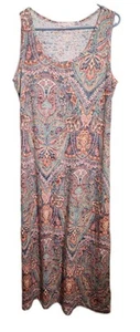 Before + Again Women Maxi Dress XL Sleeveless Cotton Blend Stretch Thermal USA - Picture 1 of 11