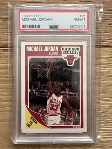 1989 FLEER MICHAEL JORDAN #21 CHICAGO BULLS PSA NM-MT 8 - Picture 1 of 2