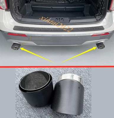 For Ford Explorer 2020-26 Carbon Fiber&Steel Rear Exhaust Pipe Tail Muffler End Foto 1 de 4