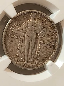 Beautiful 1918 s Standing Liberty Quarter. NGC Very Fine 25. - Picture 1 of 5