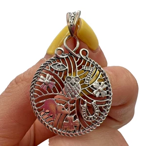 Colgante de plata esterlina 925 vintage con dije de la suerte trébol de mal de ojo elefante - Imagen 1 de 10