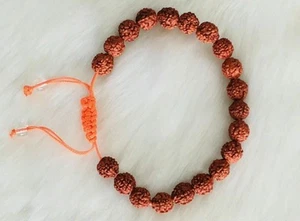 Genuine 5 Mukhi Rudraksha Bracelet Rudraksh Beads Relieves Stress Wealth /Sucess - Picture 1 of 5