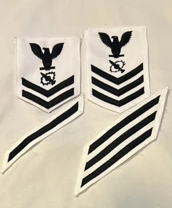 US Navy Missile Technician Rates (2) E5/E6 PO1-2 White Large w/ Service USN - Picture 1 of 2