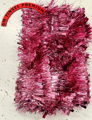 New Tinsel - PINK - 6 Meter - Christmas Decoration Tinsels - image 1 of 3