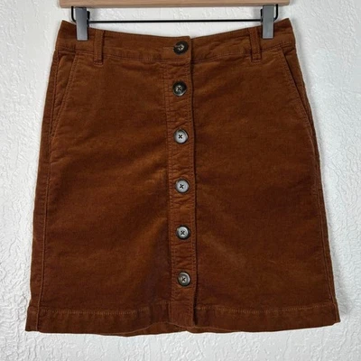 Falda delantera con botones de pana universitaria marrón talla 4 CAbi #3755 Foto 1 de 4