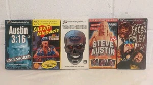 VHS Vintage WWF Wrestling Lot Of 5 STEVE AUSTIN, SHAWN MICHAELS, FACES OF FOLEY - Picture 1 of 4