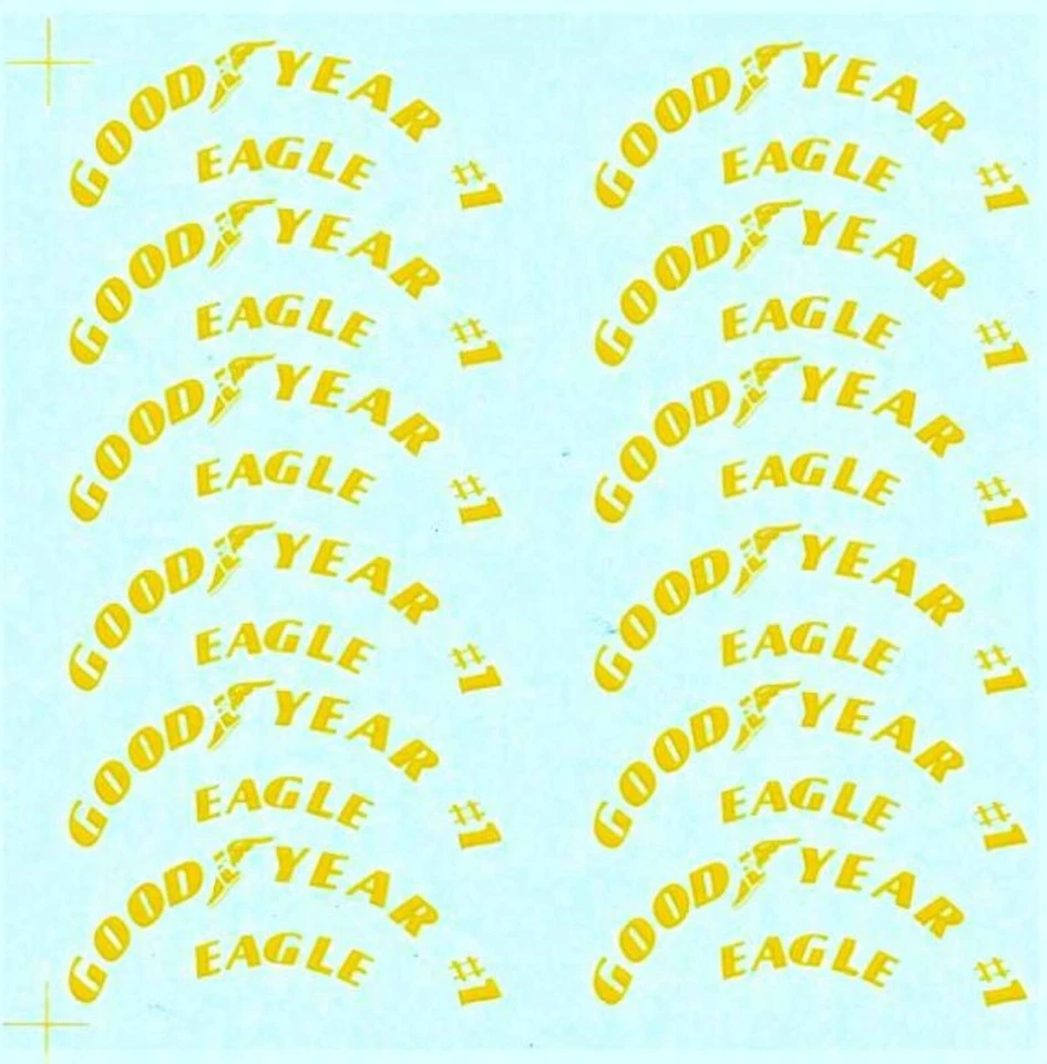 NASCAR DECAL 1992-2004 12 YELLOW GOODYEAR #1 TIRE DETAIL LOGO'S 1/24-1/25 SLIXX - Image 1 of 1