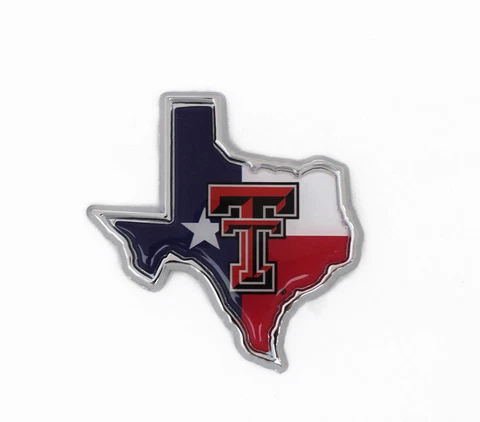 Texas Tech Texas Flag Metal Auto Emblem Cover