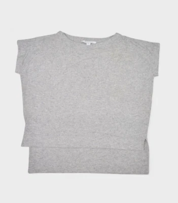 Diane Von Furstenberg Sweater Womens S Grey Wool Cashmere Tunic Short Sleeve - Image 1 of 4