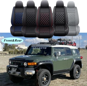 Car Seat Covers 2/5-Seater Front Rear Full Set PU Leather For Toyota FJ Cruiser - Picture 1 of 21