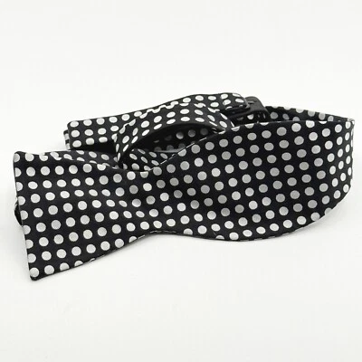 Croft & Barrow Silk Bow Tie Black White Polka Dot Adjustable Formal Neckwear - Image 1 of 4