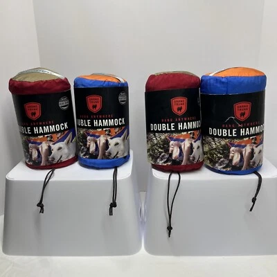 (4) - Grand Trunk Double Hammock w/ Straps Blue/orange Rope Kit & Carabiners NEW - Image 1 of 4