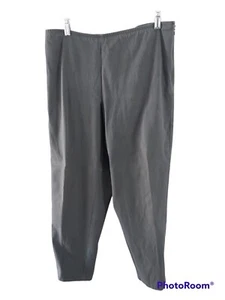 Eileen Fisher Womens L Organic Cotton Stretch Side Zip Flat Front Ankle Pants - Picture 1 of 6