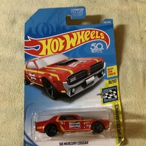2018 Hot Wheels #106 HW Speed Graphics '68 Mercury Cougar red - Picture 1 of 2