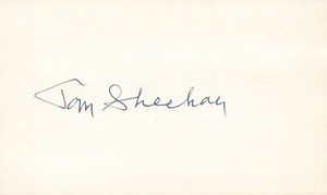 Tom Sheehan 1915 Philadelphia (Dec. 1982) Signed 3x5 Index Card with JSA COA