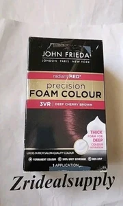 John Frieda Precision Foam Color Deep Cherry Brown 3VR WORN & TAPED BOX NEW - Picture 1 of 3