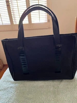 Chic Mujer Bruno Magli Italia Negro Tela Bolso de Mano Foto 1 de 4