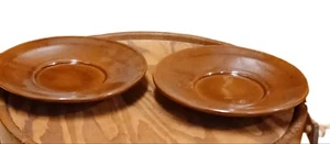 2 FRANKOMA KUNSTKERAMIK UNTERTASSEN BRAUN #6E VINTAGE MCM              - Bild 1 von 5