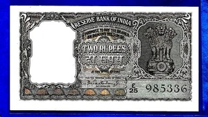 India P31 2 Rupees ASOKA COLUMN & TIGER Sign P C Bhattacharya 16.8.1965 XF/AU - Picture 1 of 2