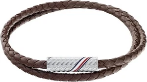 Tommy Hilfiger Men's Leather Cord Bracelet Brown 2790468 *NEW in Gift Box* - Picture 1 of 5