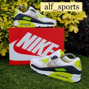 ❤ BNWB & Authentic Nike ® Air Max 90 Trainers in White, Cyber & Volt UK Size 8 - Picture 1 of 18