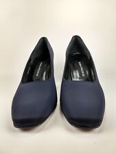 Evans picone women's shoes blue square toe shimmery fabric classic pump sz10M