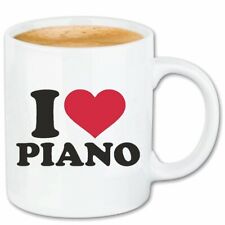Kaffeetasse I LOVE PIANO - KLAVIER - KLAVIERSPIELER - PIANO SPIELER - FLÜGEL