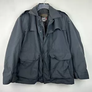 Chore Coat Mens L Outerwear Barn Parka Jacket Thinsulate Navy Ski Zip Out Lining - Picture 1 of 18