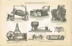 Tafel APPRETURMASCHINEN / APPRETUR / WASCHMASCHINE Original-Holzstich 1893 - Picture 1 of 1