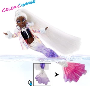 Muñeca de moda Mermaze Mermaidz Olas de invierno Crystabella Sirena con cambio de color - Imagen 1 de 5