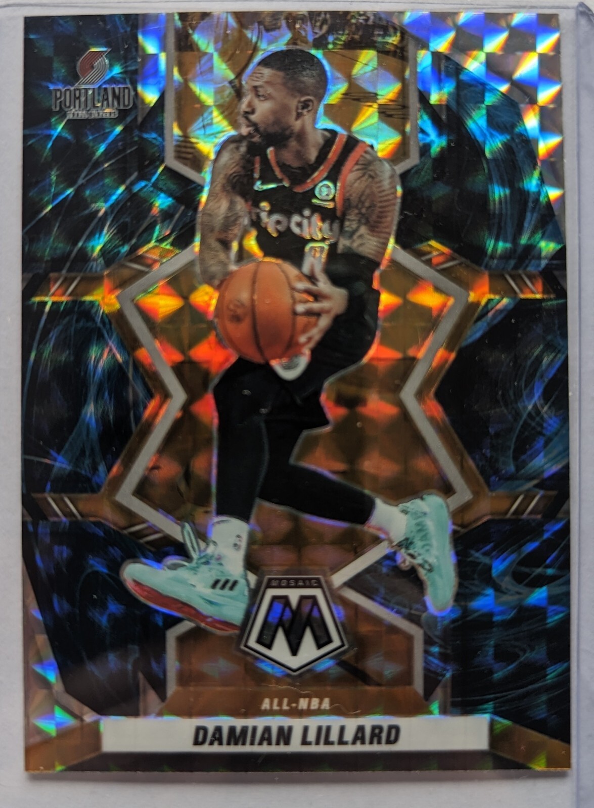 Damian Lillard 2021-22 Panini Mosaic Mosaic Genesis #287 Blazers All NBA
