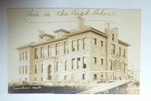1910 POSTCARD Lewistown Montana High SCHOOL Building Real Photo - Picture 1 of 2