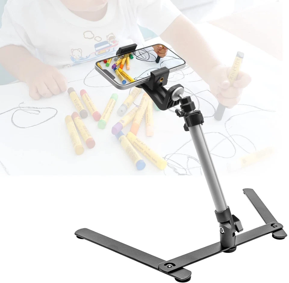 17" Lightweight Table Top Tripod Mount Stand w/ Phone Holder for Android iPhone - Image 1 of 4
