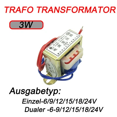 EI41 Trafo Transformator Netztrafo 3W DB-3VA Eingang 220V Einzel/Dualer Ausgang - Bild 1 von 4