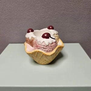 Vintage Yankee Candle Ceramic Ice Cream Sundae Tea Light Holder - Bild 1 von 7