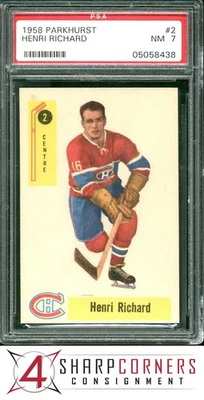 Parkhurst #2 1958 Henri Richard Canadiens Hof PSA 7 Foto 1 de 4