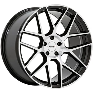18x9.5 +22 TSW TW002 Lasarthe 5x112 Gloss Black Machined Wheels (Set of 4) - Picture 1 of 3